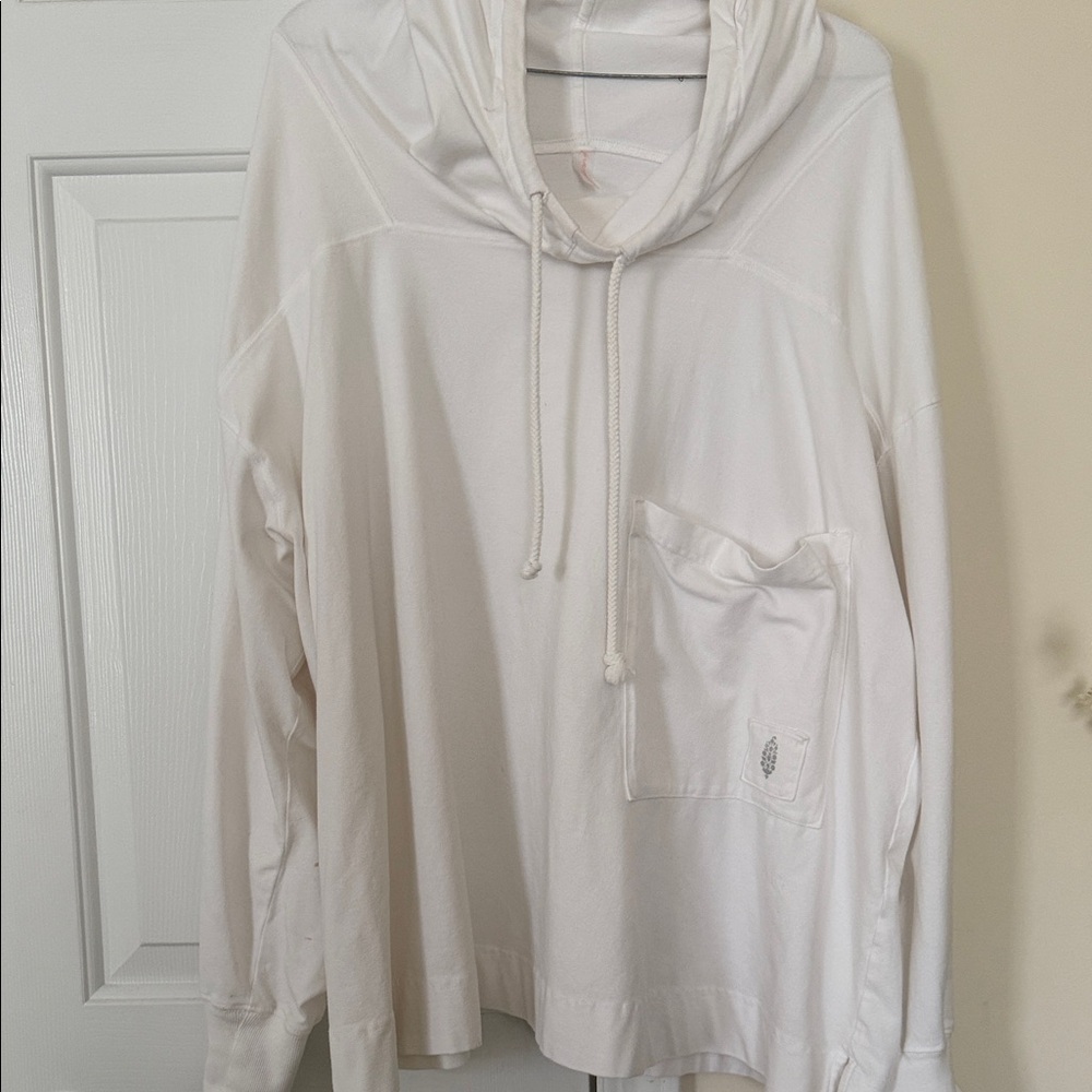 Free people White Hooded Sweatshirt with Pocket